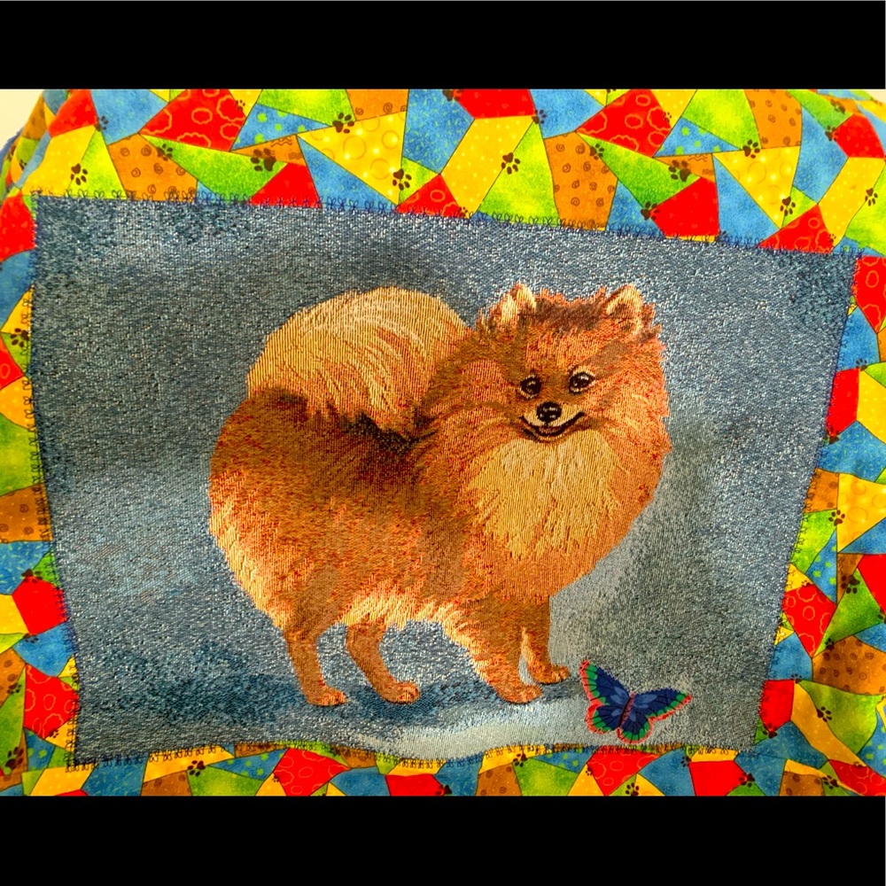 Pomeranian baby blanket. Or can use as a tapestry. Also dog blanket.